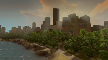 beautiful river against city skyline